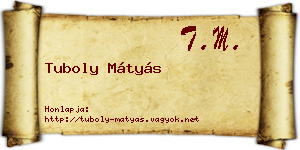 Tuboly Mátyás névjegykártya