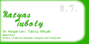 matyas tuboly business card